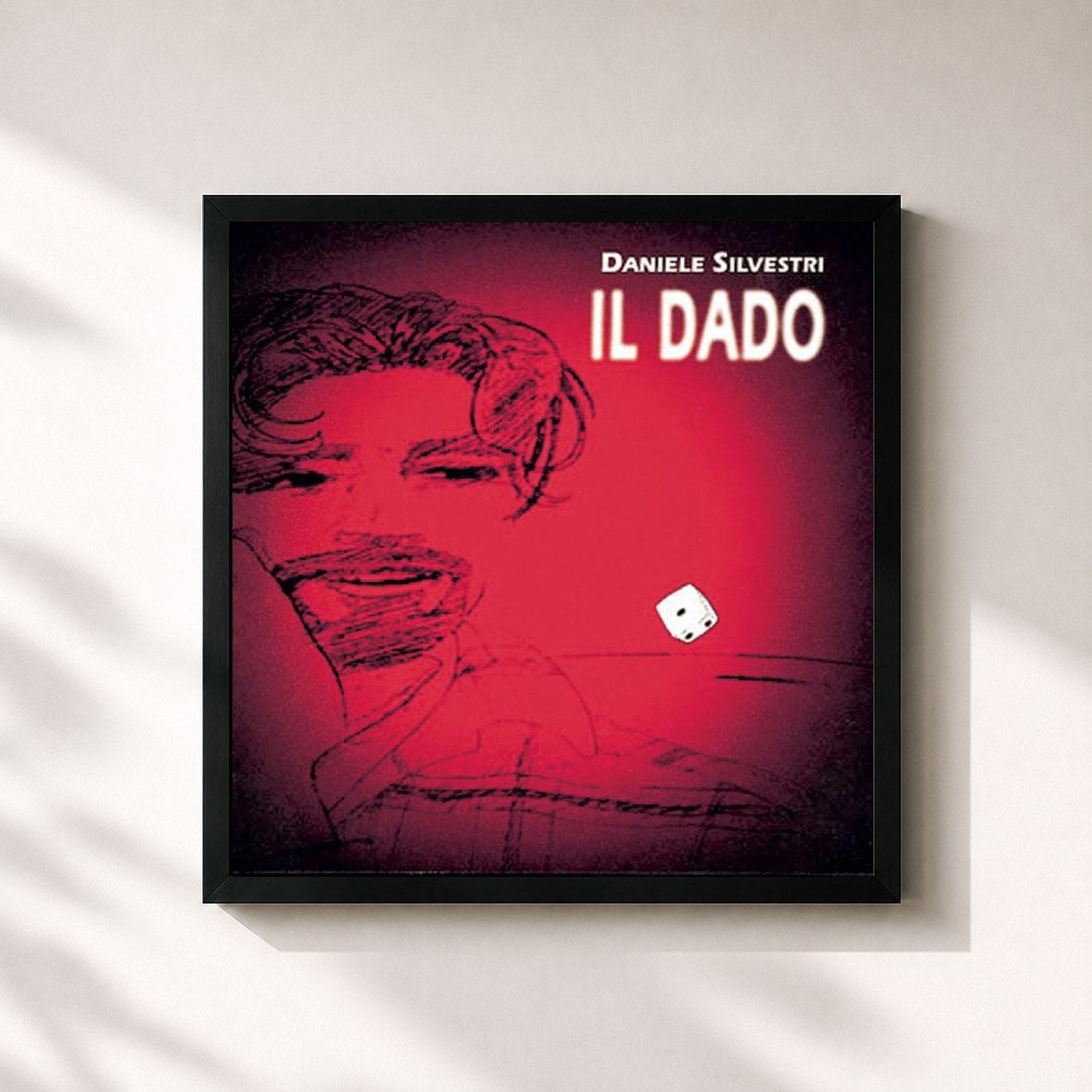#noir Tableau carré de l'album Il Dado de Daniele Silvestri, cadre noir 32x32 cm