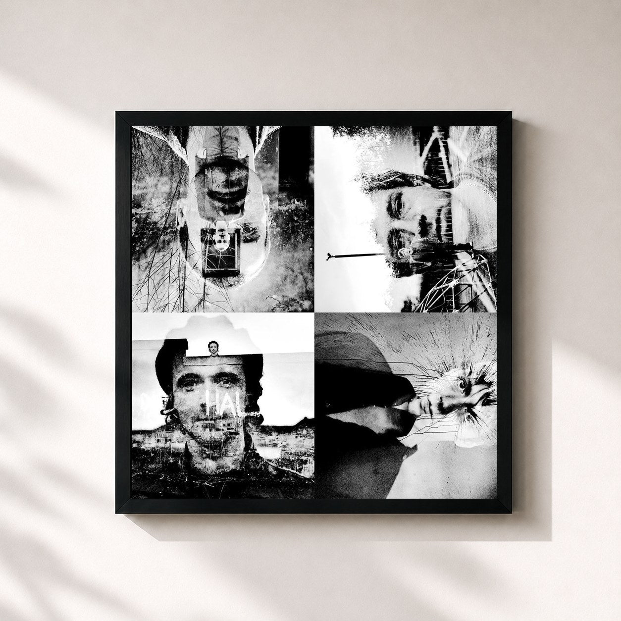 #noir Tableau carré de l'album 12 Memories de Travis, cadre noir 32x32 cm