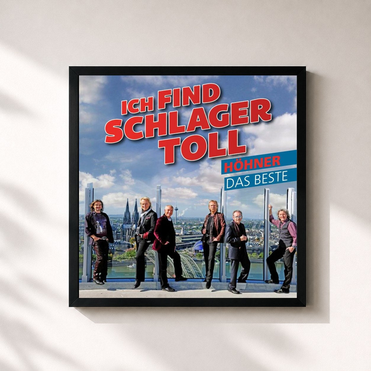 #noir Tableau carré de l'album Ich find Schlager toll - Das Beste de Höhner, cadre noir 32x32 cm