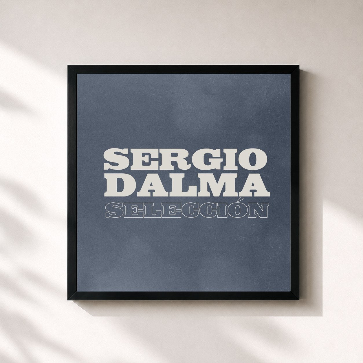 #noir Tableau carré de l'album Selección de Sergio Dalma, cadre noir 32x32 cm
