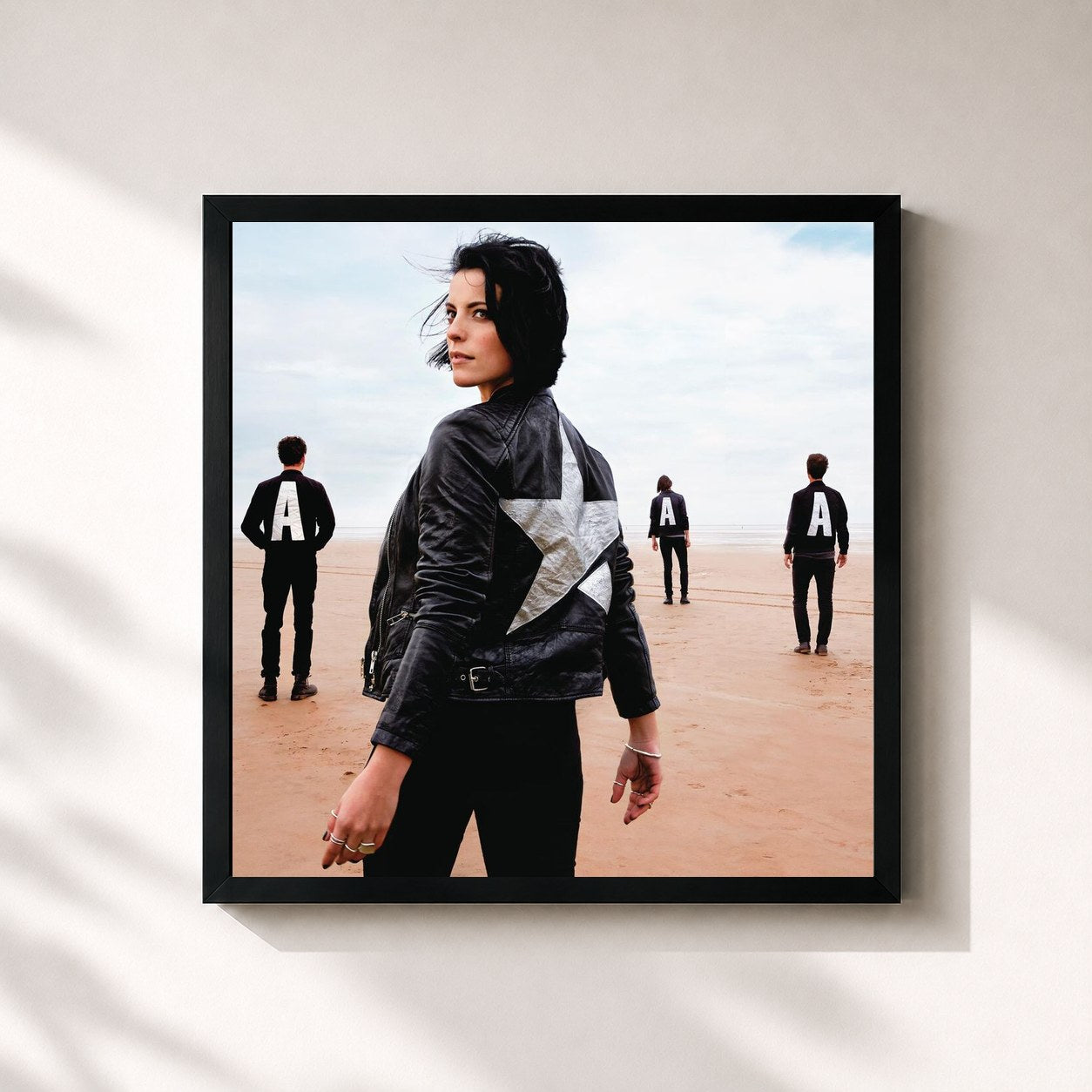 #noir Tableau carré de l'album Alles Auf Anfang 2014 - 2004 de Silbermond, cadre noir 32x32 cm
