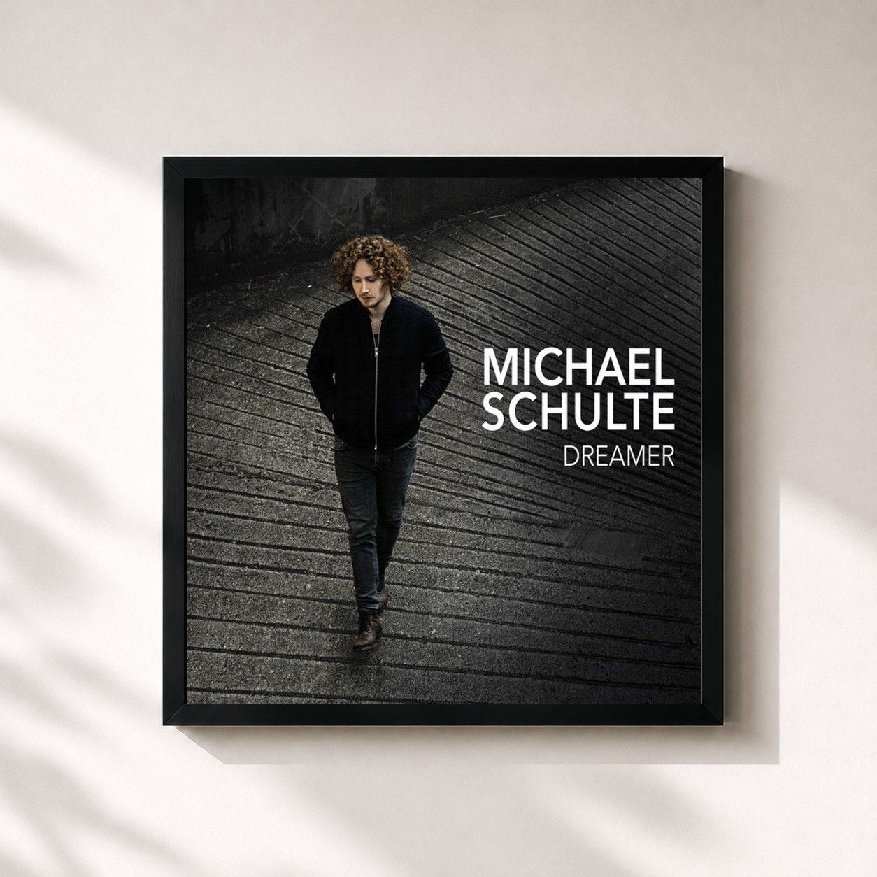 #noir Tableau carré de l'album Dreamer de Michael Schulte, cadre noir 32x32 cm