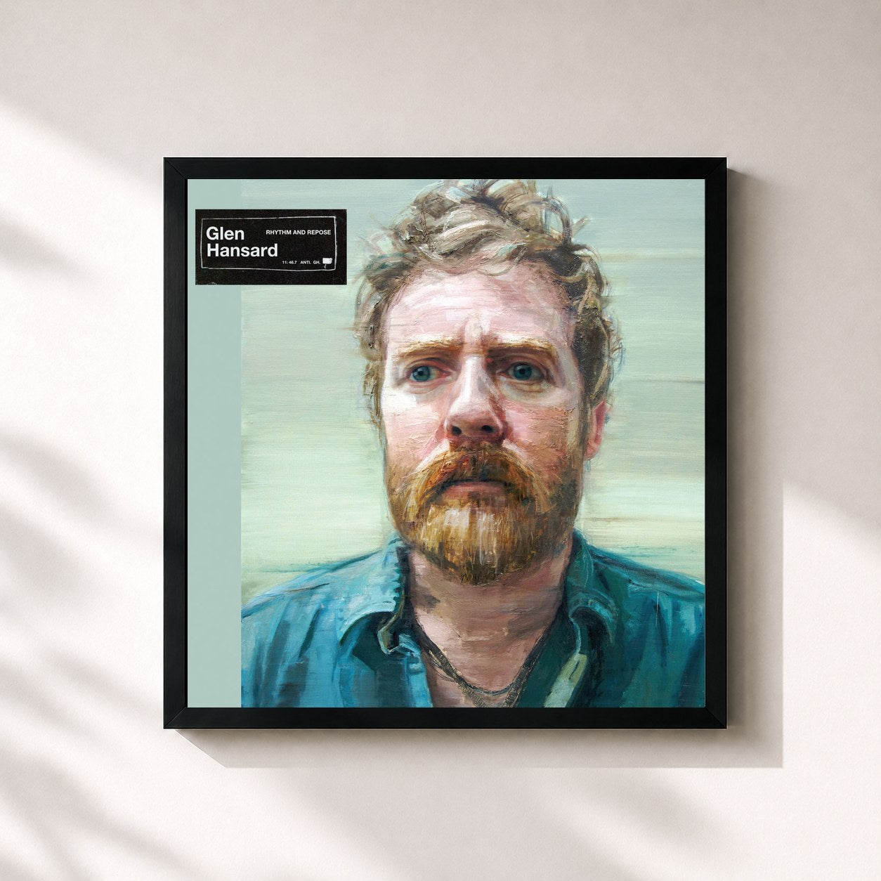 #noir Tableau carré de l'album Rhythm And Repose (Deluxe Edition) de Glen Hansard, cadre noir 32x32 cm