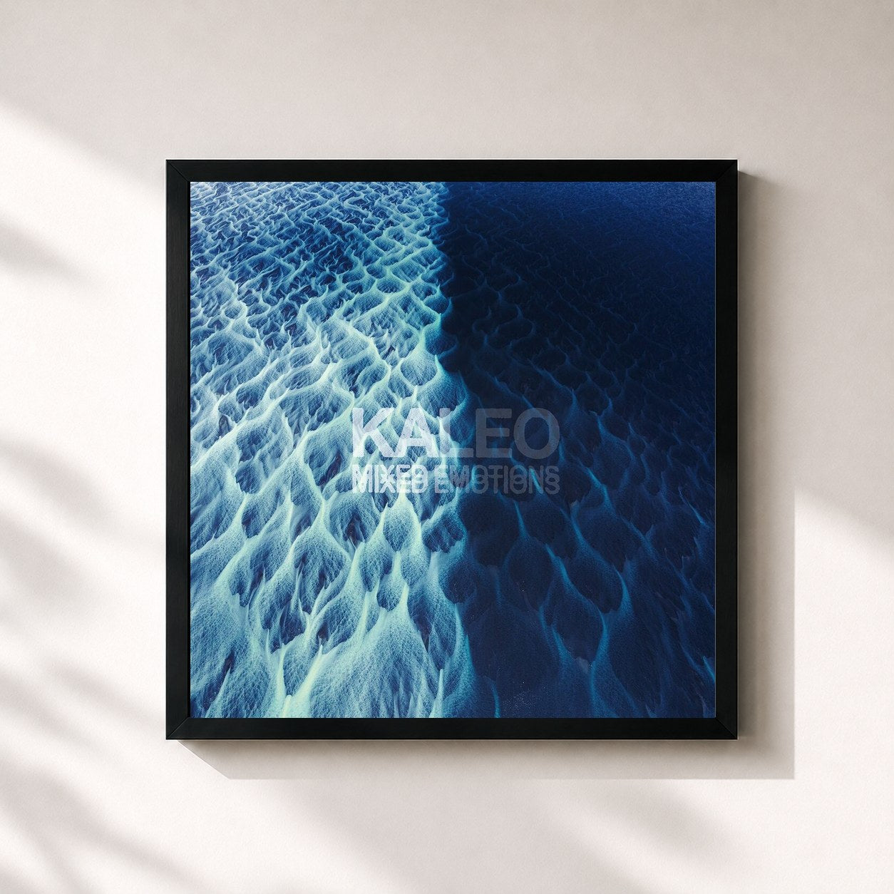 #noir Tableau carré de l'album MIXED EMOTIONS de KALEO, cadre noir 32x32 cm