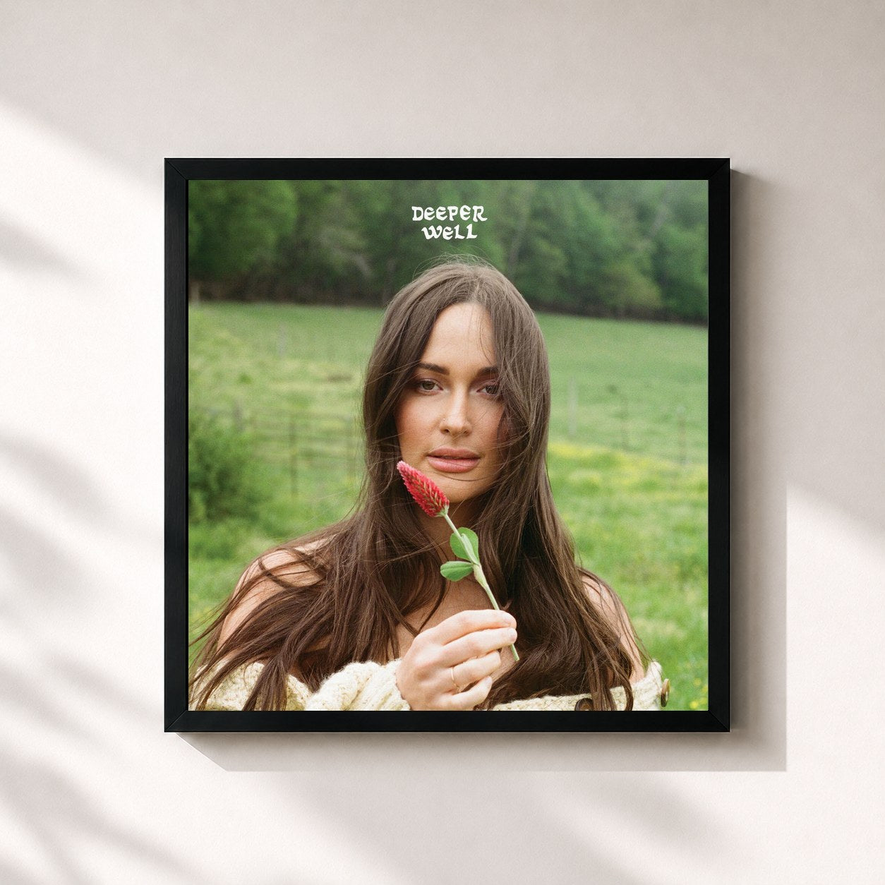 #noir Tableau carré de l'album Deeper Well de Kacey Musgraves, cadre noir 32x32 cm