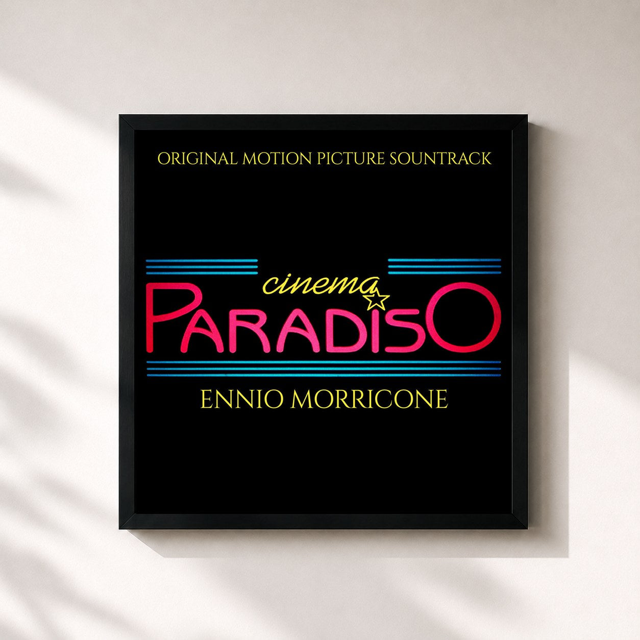 #noir Tableau carré de l'album Cinema Paradiso (Original Motion Picture Soundtrack) (The Complete Edition) de Ennio Morricone, cadre noir 32x32 cm