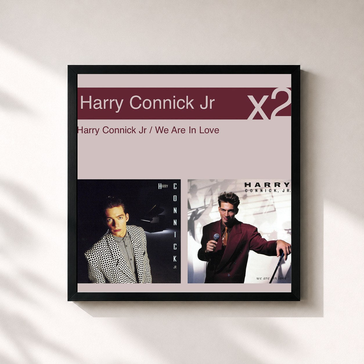 #noir Tableau carré de l'album Harry Connick Jr./We Are In Love de Harry Connick Jr., cadre noir 32x32 cm