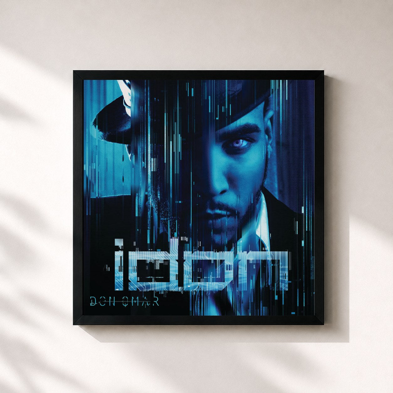 #noir Tableau carré de l'album iDon de Don Omar, cadre noir 32x32 cm