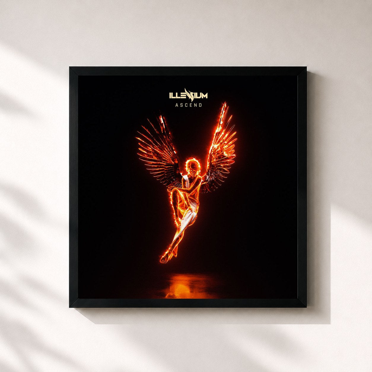 #noir Tableau carré de l'album ASCEND de Illenium, cadre noir 32x32 cm