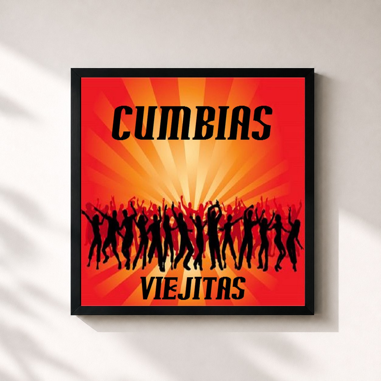#noir Tableau carré de l'album recordando el pasado de Cumbias Viejitas, cadre noir 32x32 cm