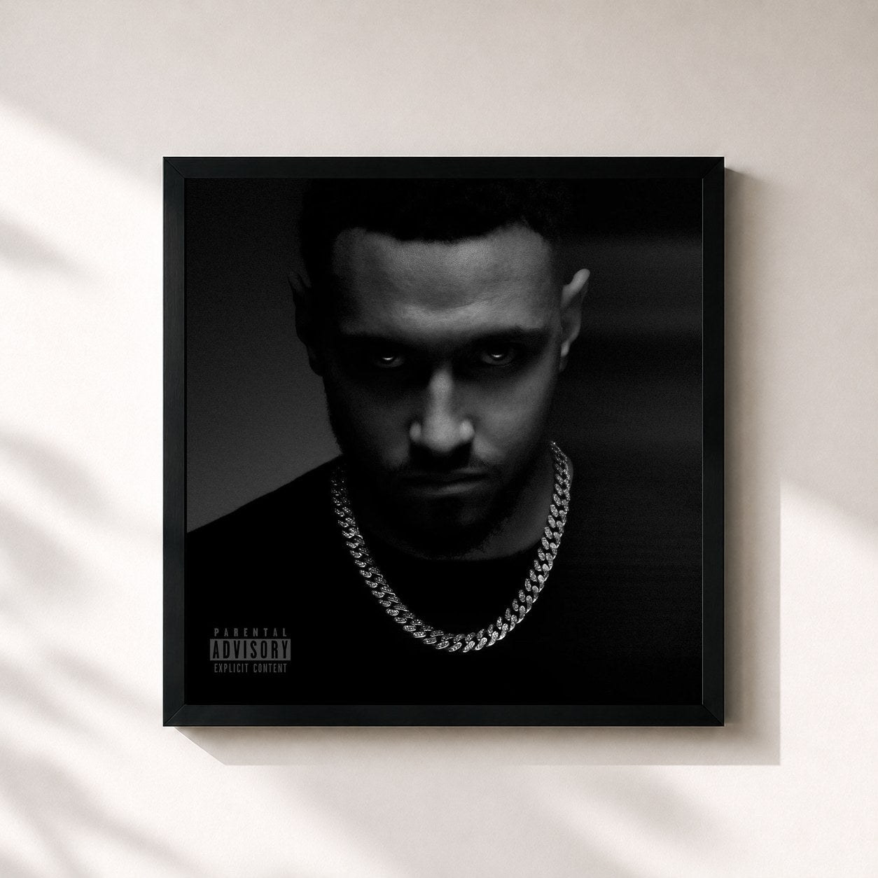 #noir Tableau carré de l'album 100 de 404Billy, cadre noir 32x32 cm