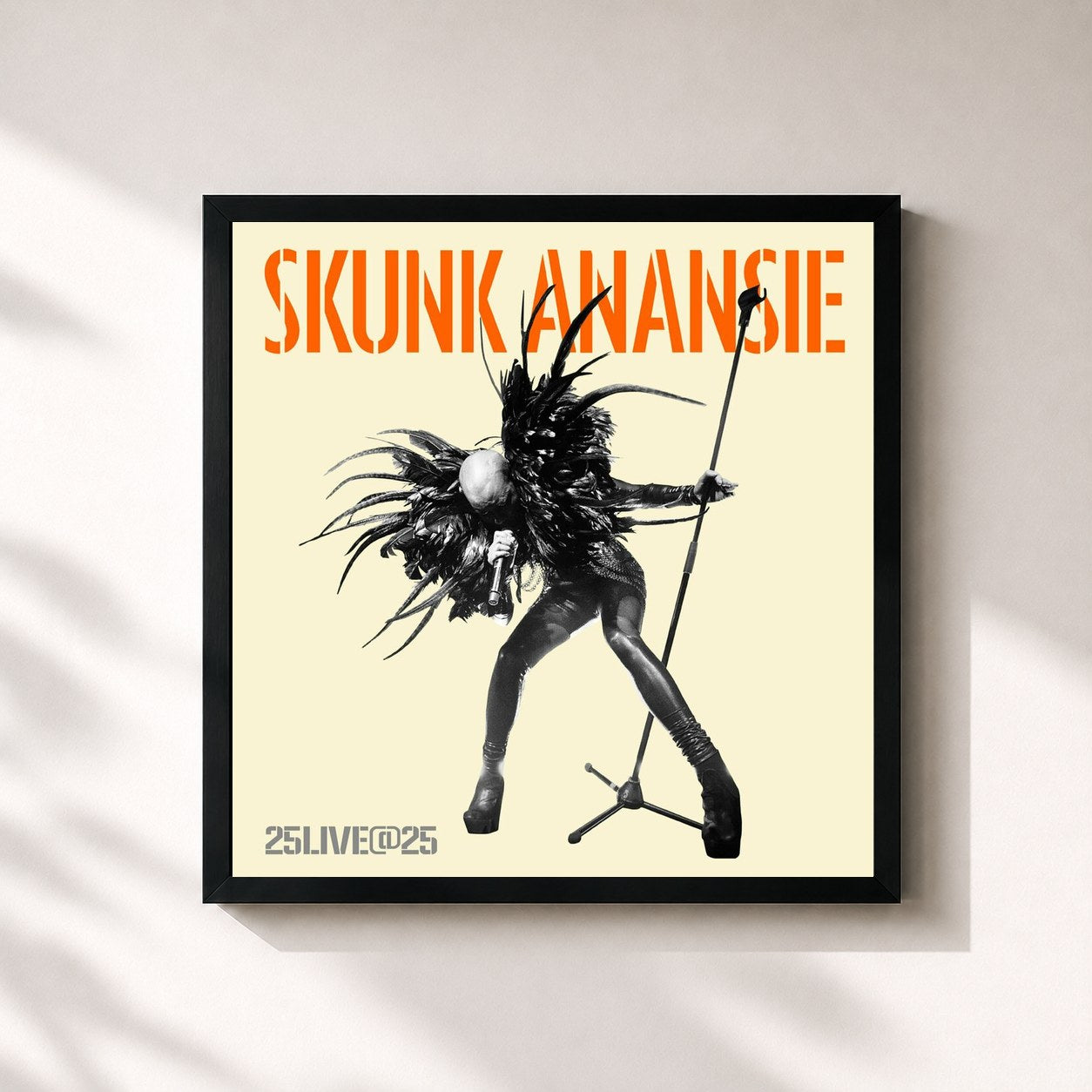 #noir Tableau carré de l'album 25LIVE@25 de Skunk Anansie, cadre noir 32x32 cm