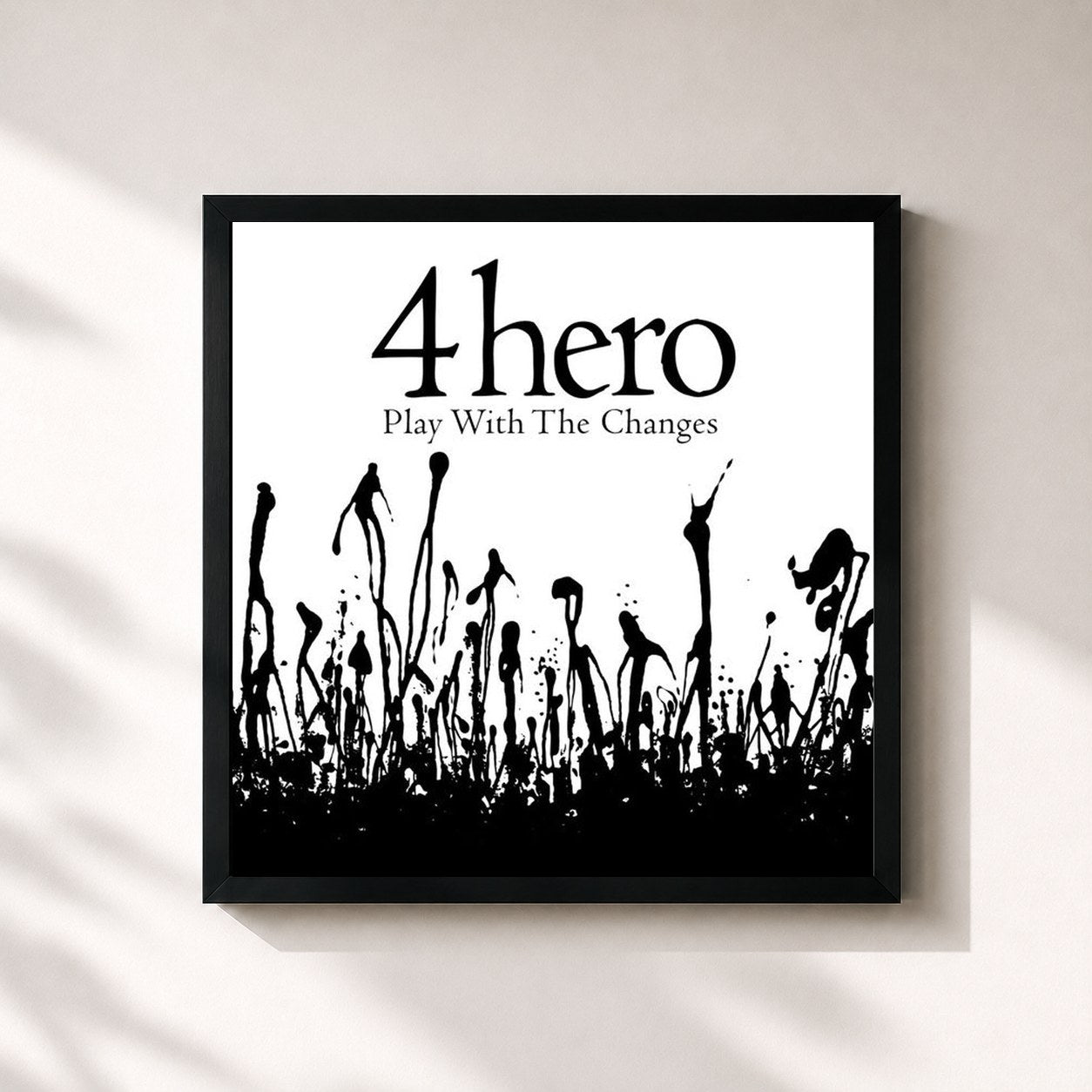 #noir Tableau carré de l'album Play With the Changes de 4hero, cadre noir 32x32 cm