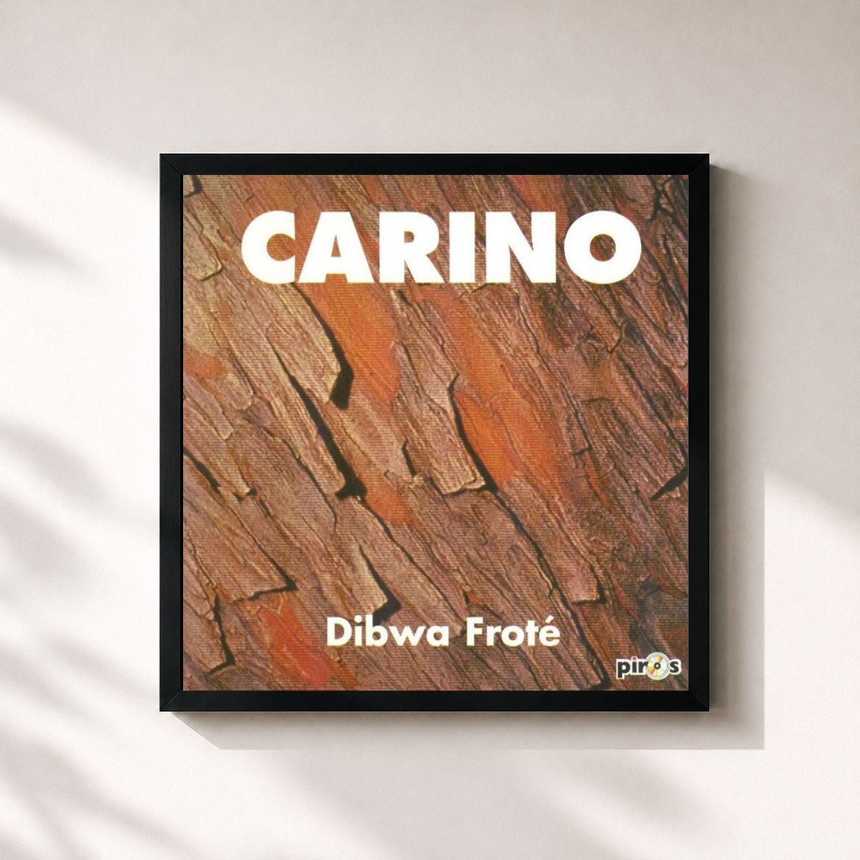 #noir Tableau carré de l'album Dibwa froté (Ile Maurice) de Carino, cadre noir 32x32 cm