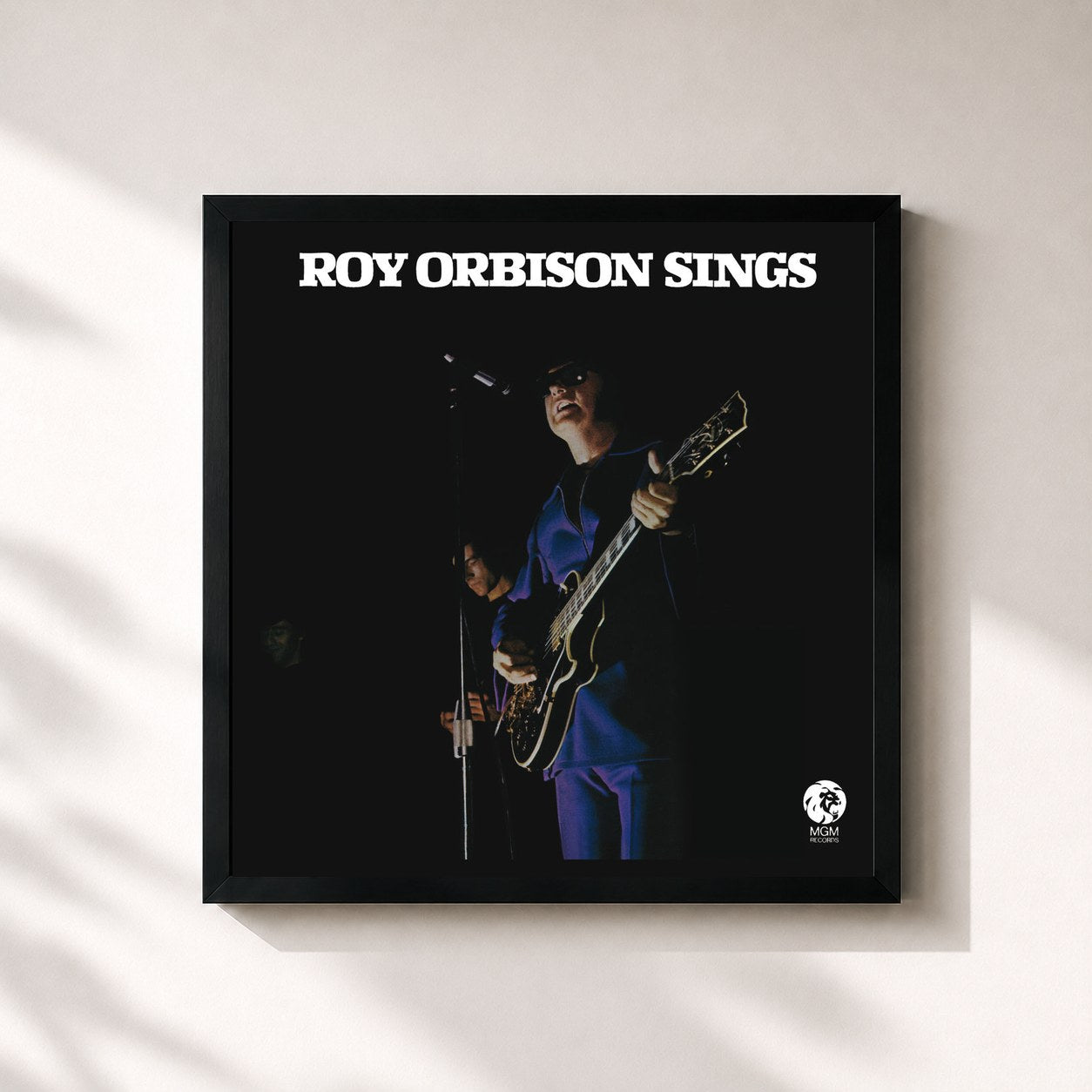 #noir Tableau carré de l'album Roy Orbison Sings (Remastered) de Roy Orbison, cadre noir 32x32 cm