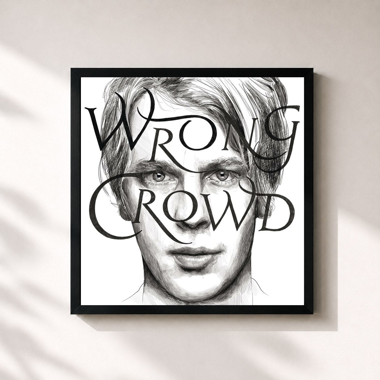 #noir Tableau carré de l'album Wrong Crowd (East 1st Street Piano Tapes) de Tom Odell, cadre noir 32x32 cm