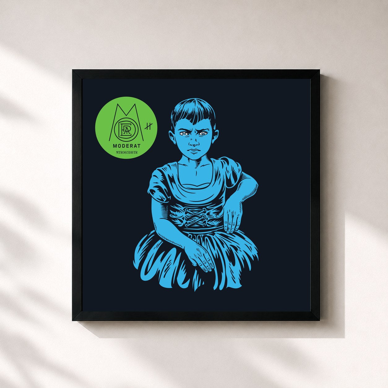 #noir Tableau carré de l'album III (Remixes) de Moderat, cadre noir 32x32 cm