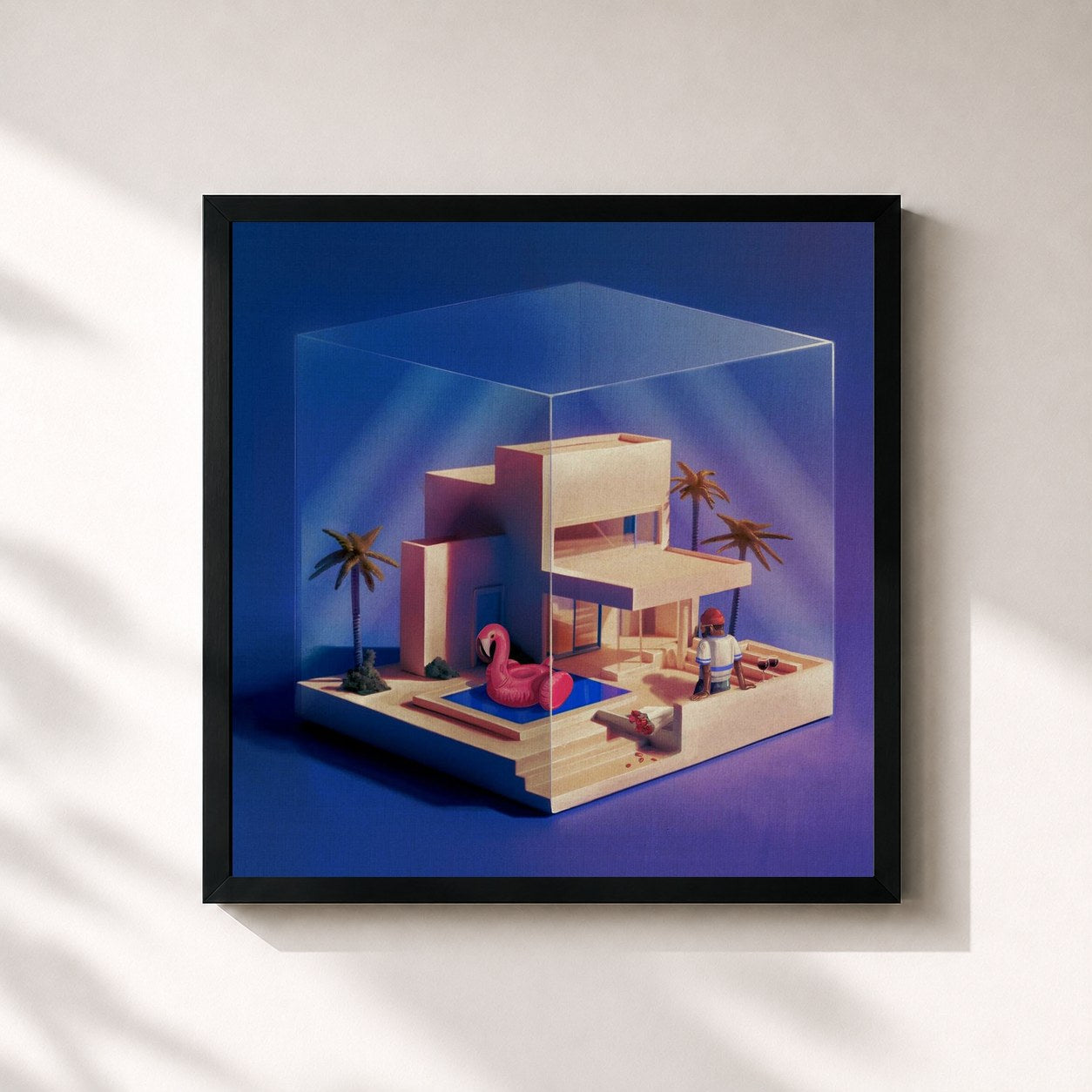 #noir Tableau carré de l'album Été sans fin de Arma Jackson, cadre noir 32x32 cm