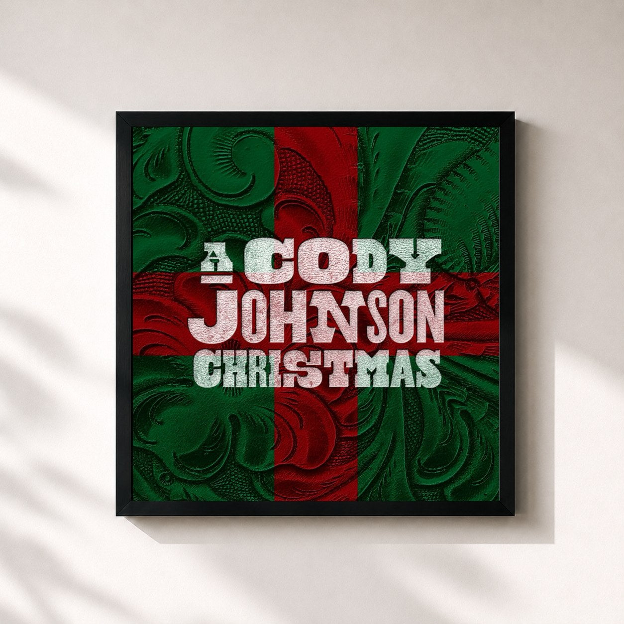 #noir Tableau carré de l'album A Cody Johnson Christmas de Cody Johnson, cadre noir 32x32 cm