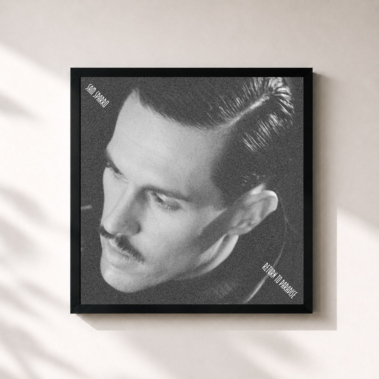#noir Tableau carré de l'album Return to Paradise de Sam Sparro, cadre noir 32x32 cm