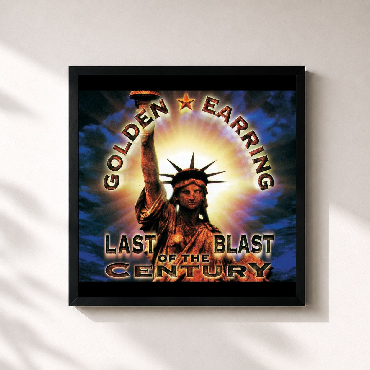 #noir Tableau carré de l'album Last Blast Of The Century de Golden Earring, cadre noir 32x32 cm