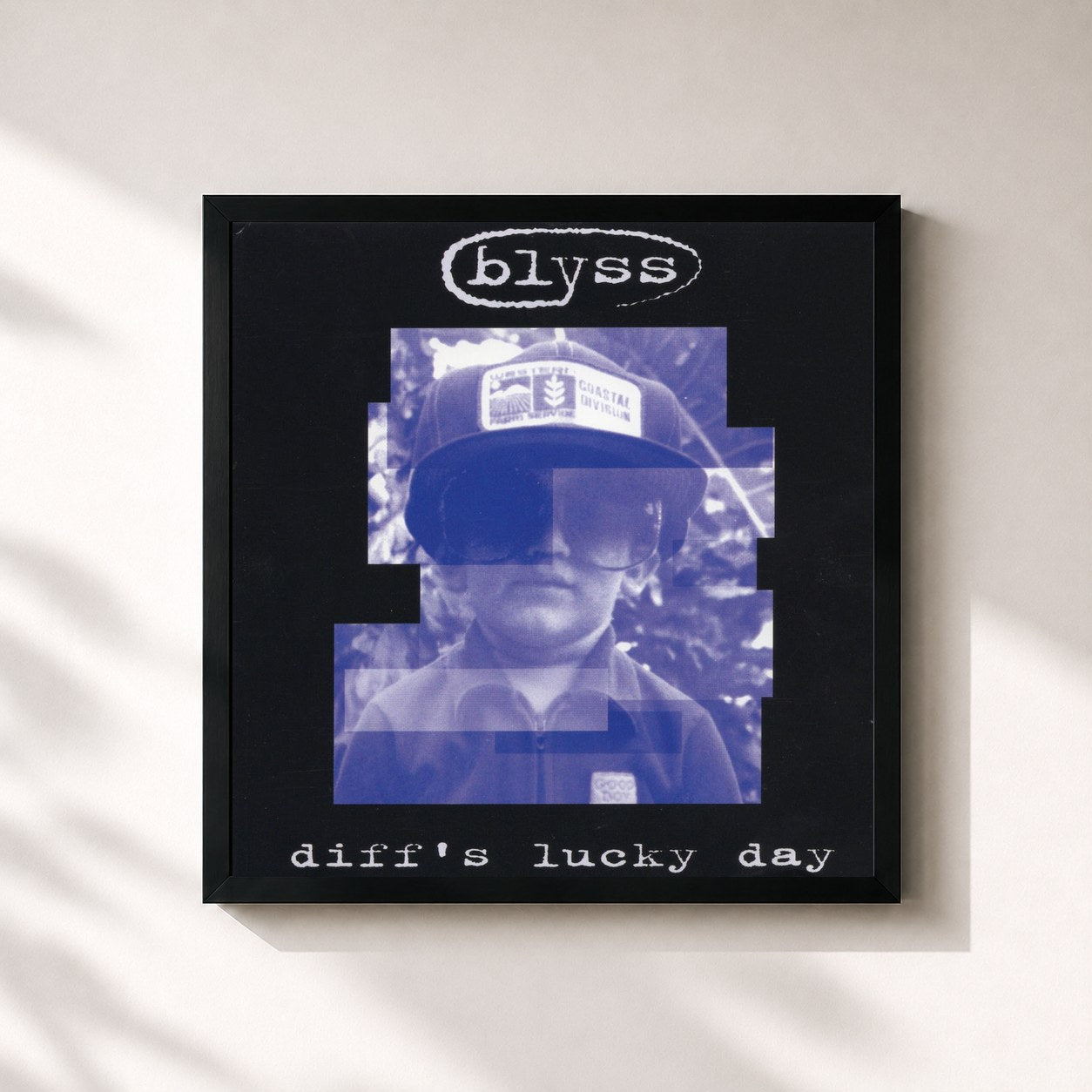 #noir Tableau carré de l'album diff's lucky day (blyss remaster) de Lifehouse, cadre noir 32x32 cm