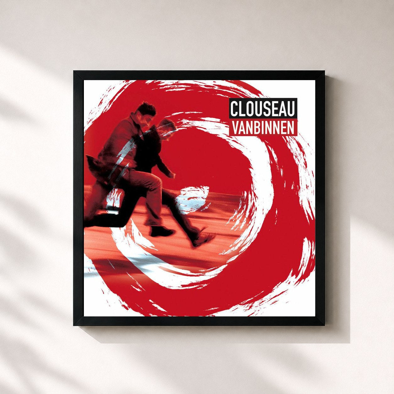 #noir Tableau carré de l'album Vanbinnen de Clouseau, cadre noir 32x32 cm