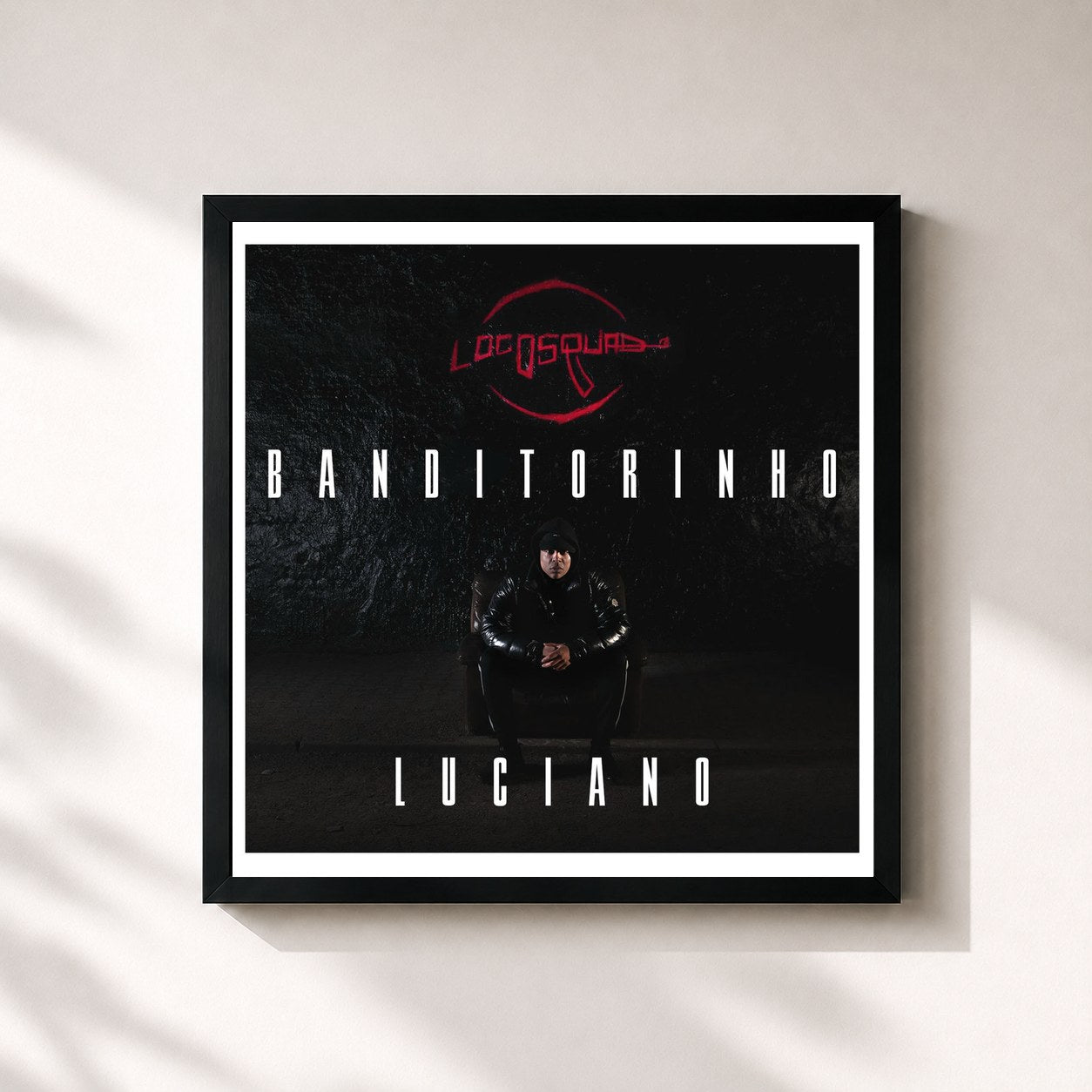 #noir Tableau carré de l'album Banditorinho de Luciano, cadre noir 32x32 cm