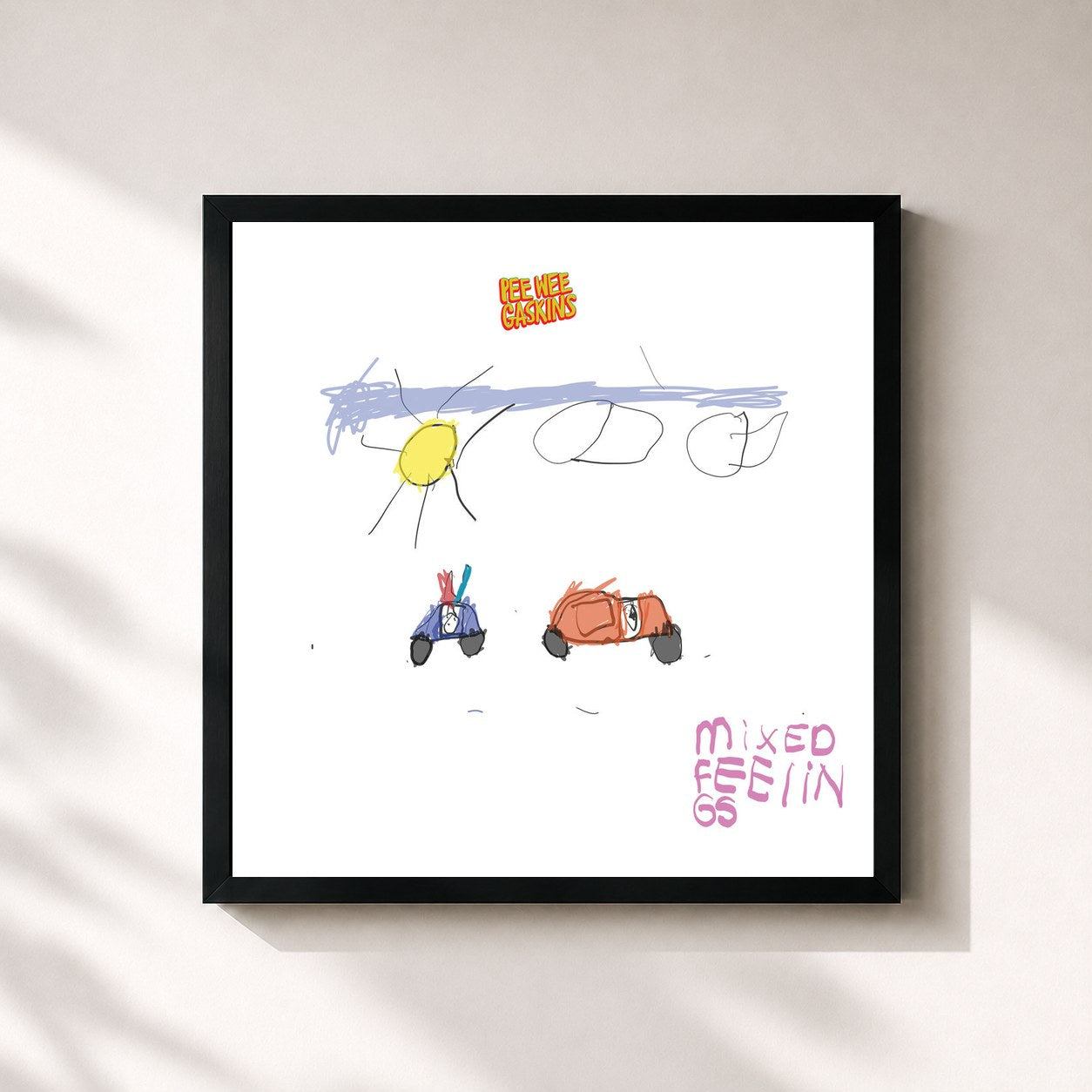 #noir Tableau carré de l'album Mixed Feeling de Pee Wee Gaskins, cadre noir 32x32 cm
