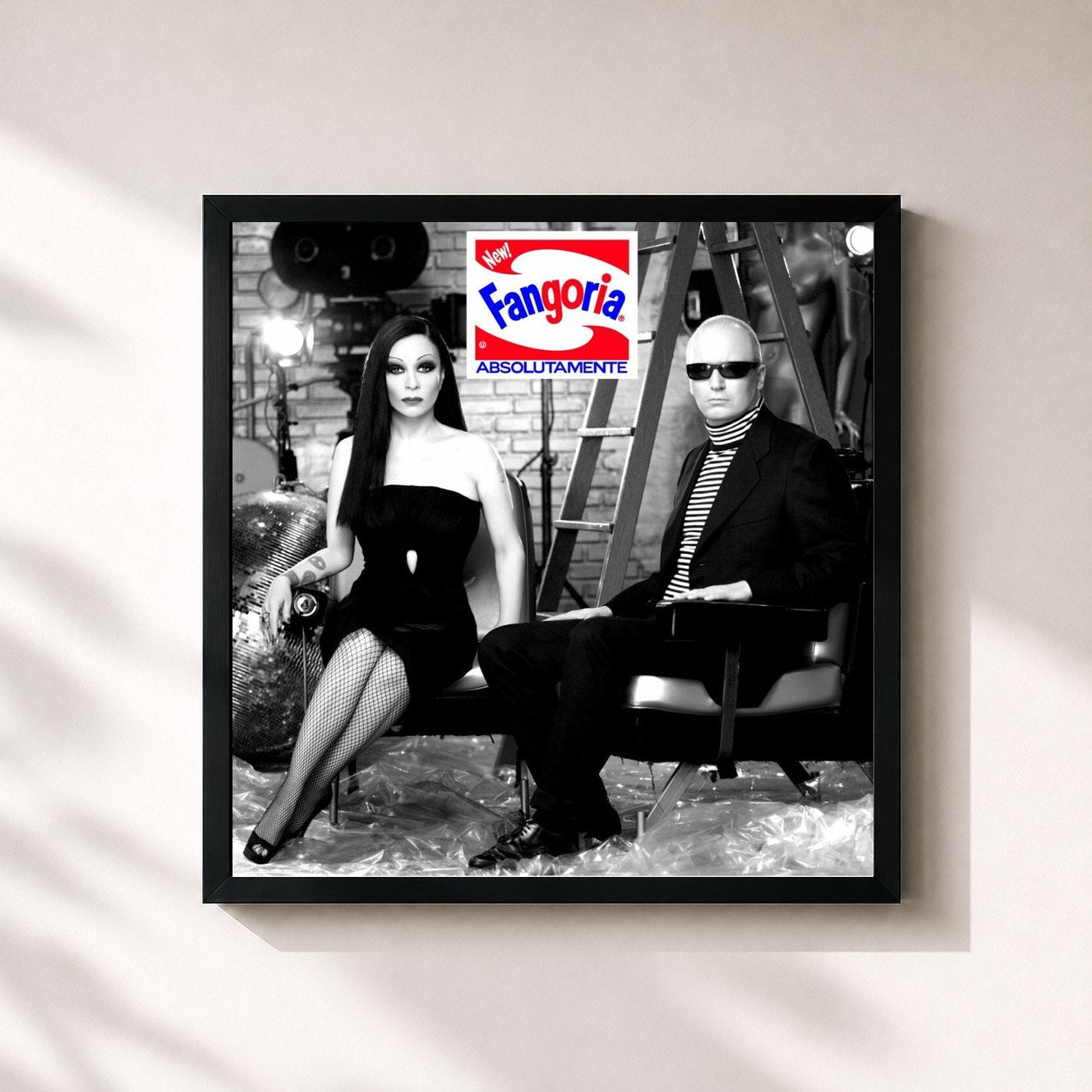 #noir Tableau carré de l'album Absolutamente de Fangoria, cadre noir 32x32 cm
