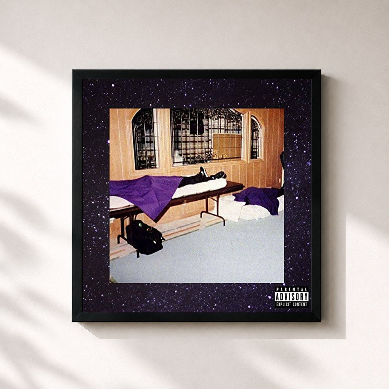 #noir Tableau carré de l'album KILL YOURSELF Part XX: The Infinity Saga de $uicideboy$, cadre noir 32x32 cm