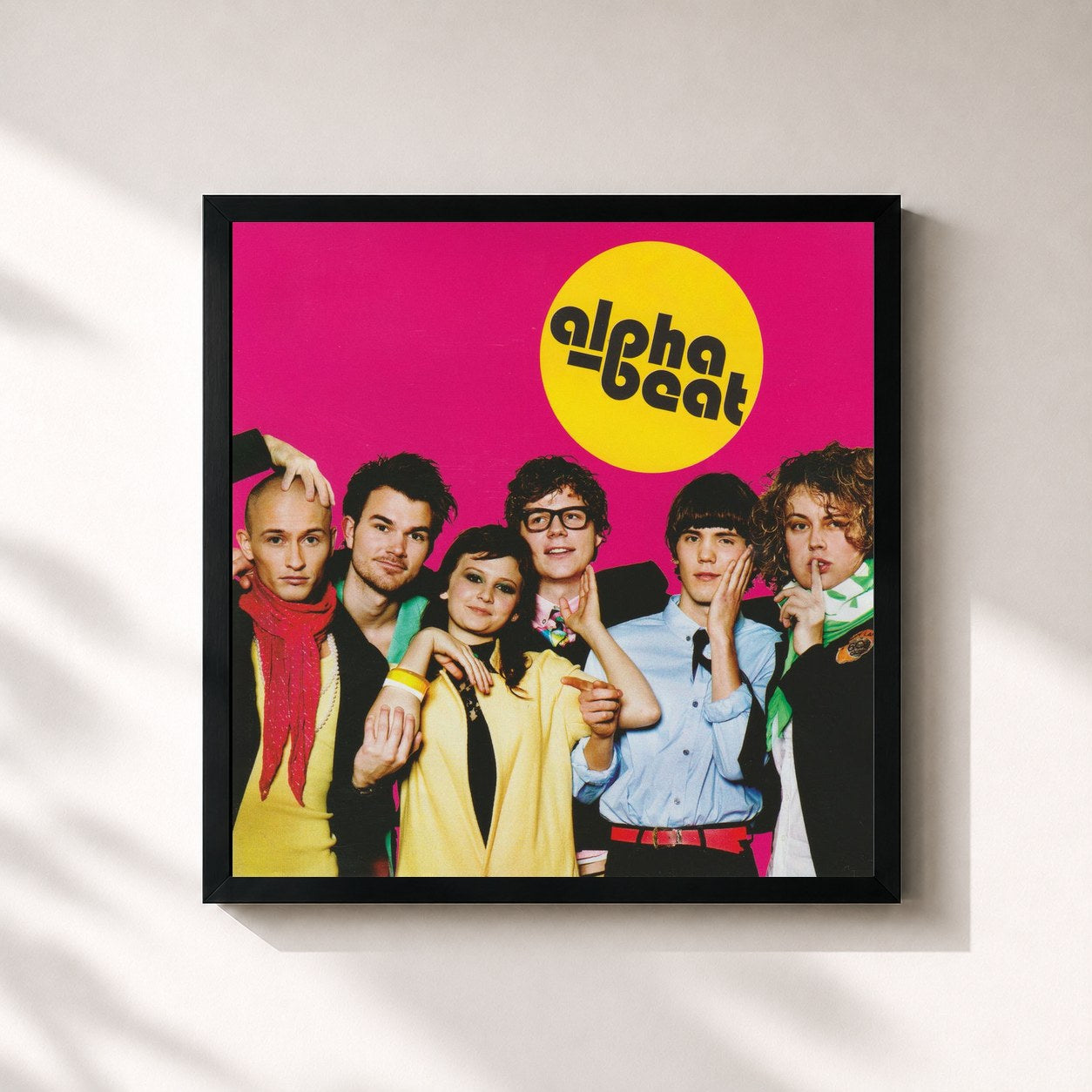 #noir Tableau carré de l'album Alphabeat de Alphabeat, cadre noir 32x32 cm