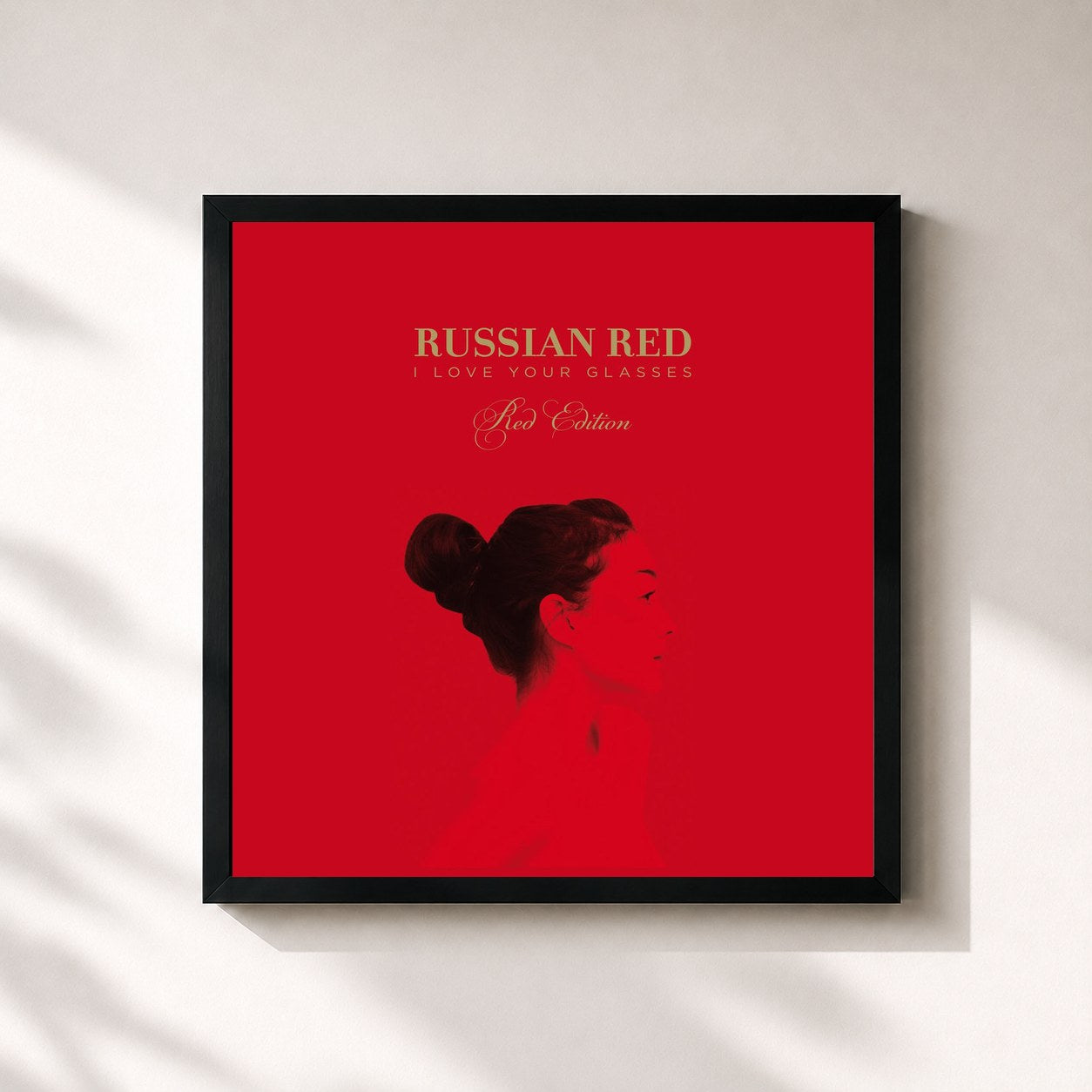 #noir Tableau carré de l'album I Love Your Glasses (Red Edition) de Russian Red, cadre noir 32x32 cm