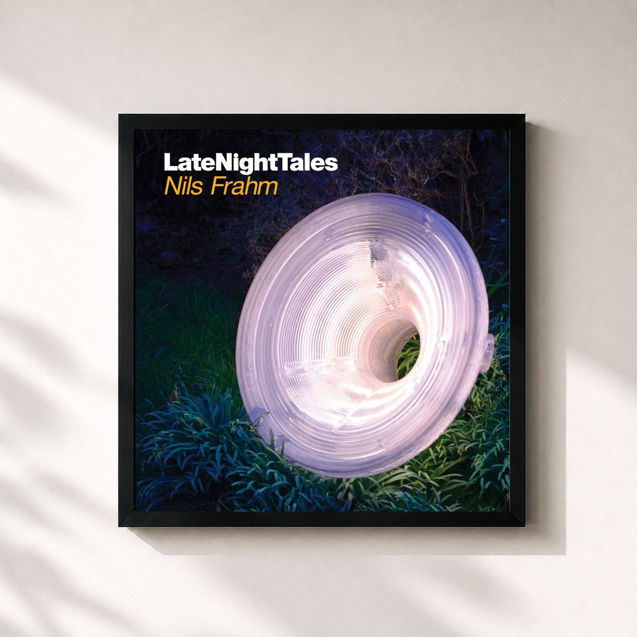 #noir Tableau carré de l'album Late Night Tales: Nils Frahm de Nils Frahm, cadre noir 32x32 cm