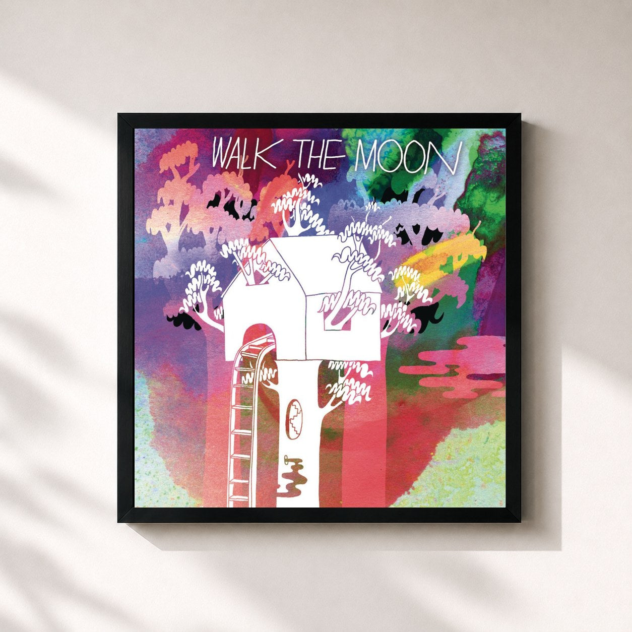 #noir Tableau carré de l'album Walk The Moon de Walk The Moon, cadre noir 32x32 cm