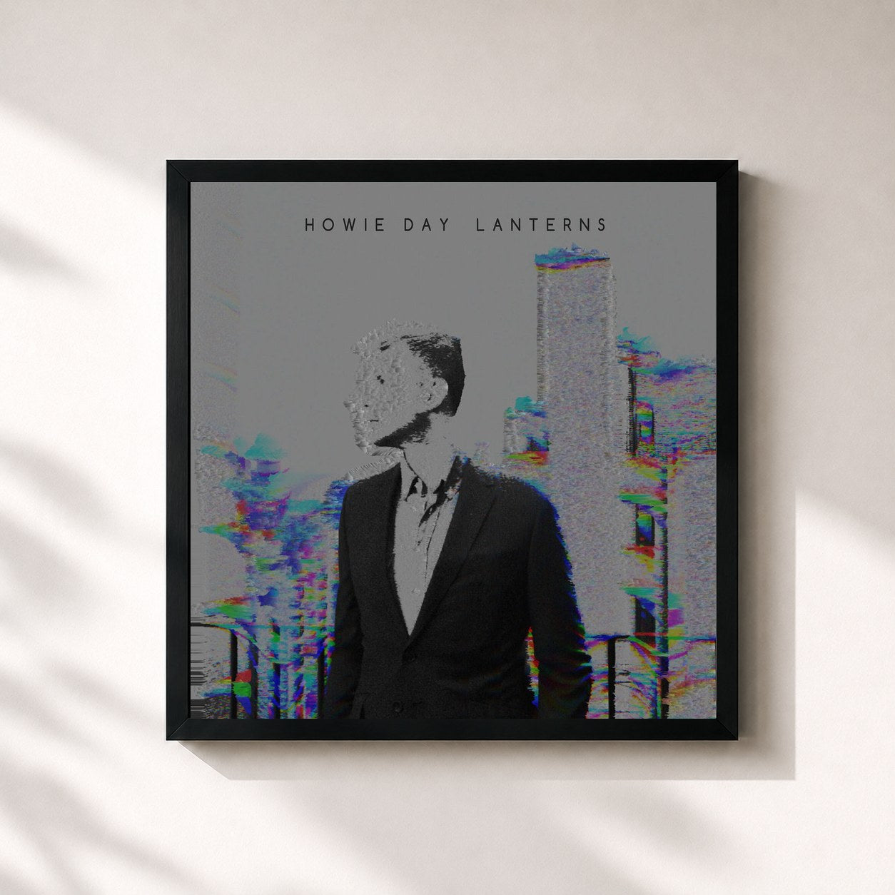 #noir Tableau carré de l'album Lanterns de Howie Day, cadre noir 32x32 cm