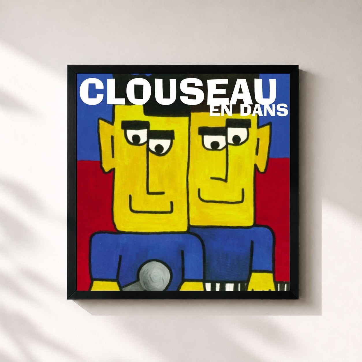 #noir Tableau carré de l'album En Dans de Clouseau, cadre noir 32x32 cm