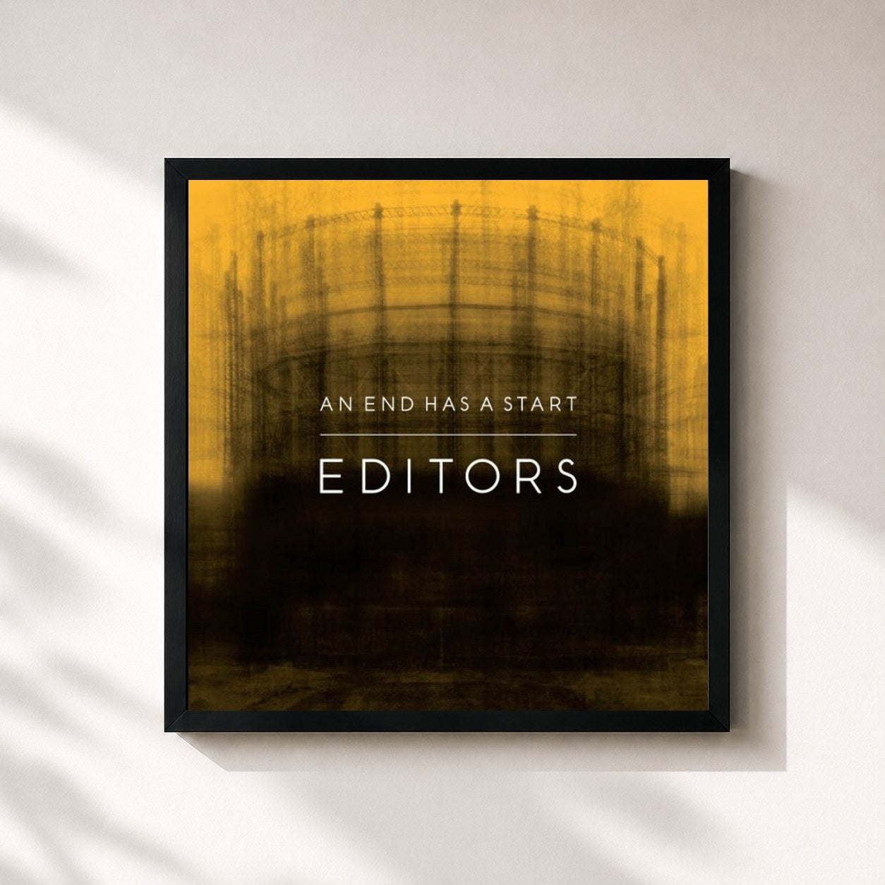 #noir Tableau carré de l'album An End Has a Start de Editors, cadre noir 32x32 cm