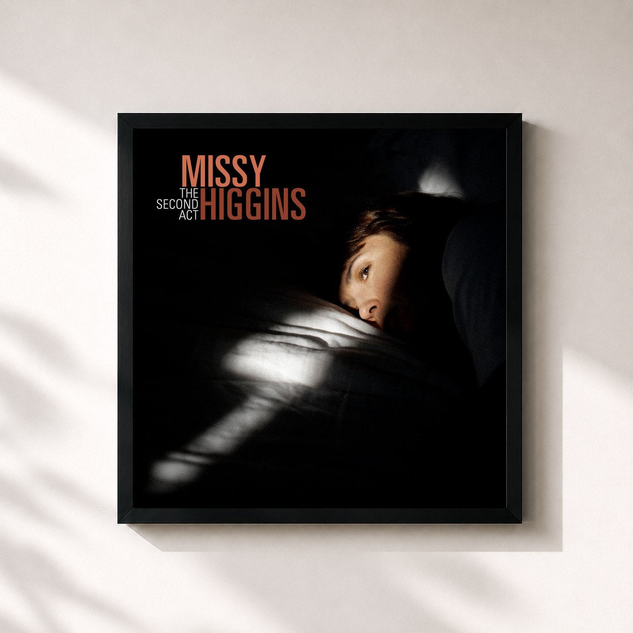 #noir Tableau carré de l'album The Second Act de Missy Higgins, cadre noir 32x32 cm