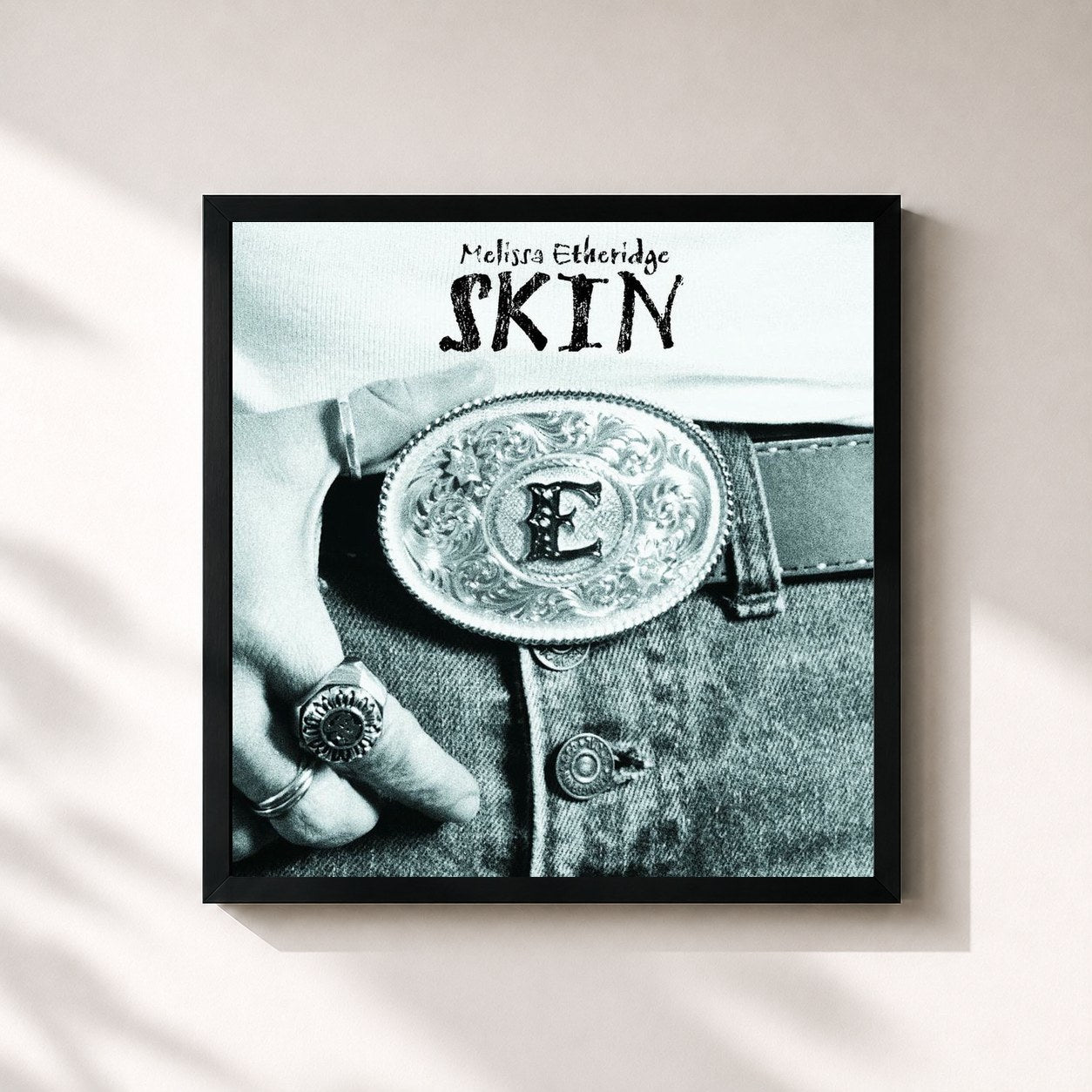 #noir Tableau carré de l'album Skin de Melissa Etheridge, cadre noir 32x32 cm