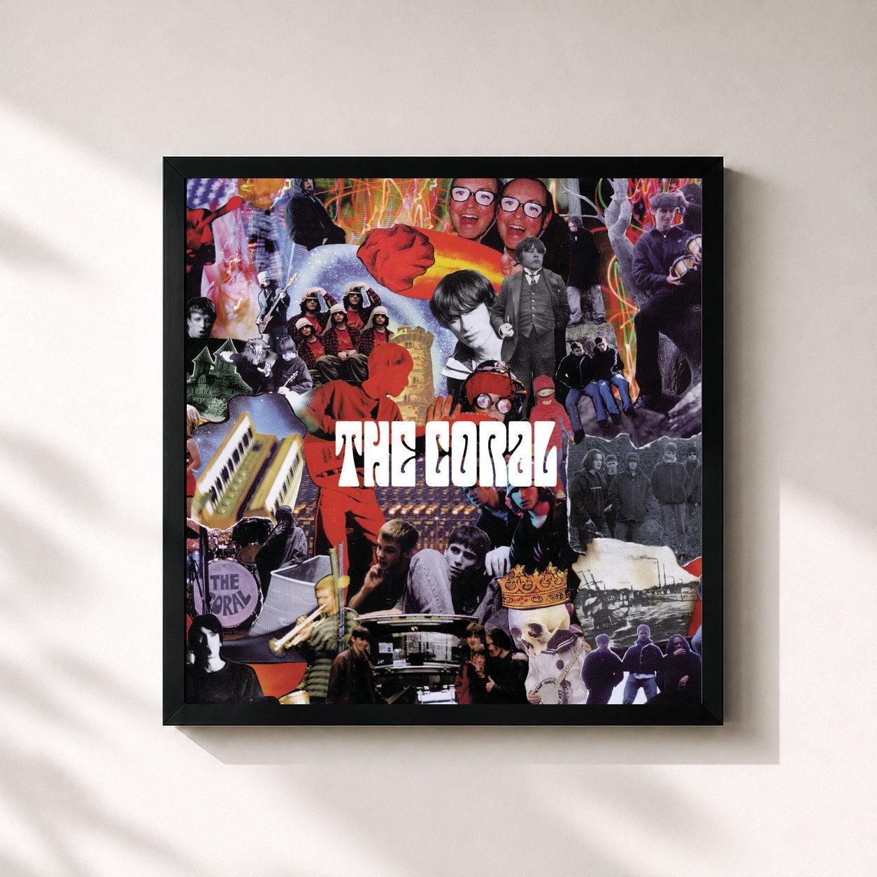 #noir Tableau carré de l'album The Coral de The Coral, cadre noir 32x32 cm