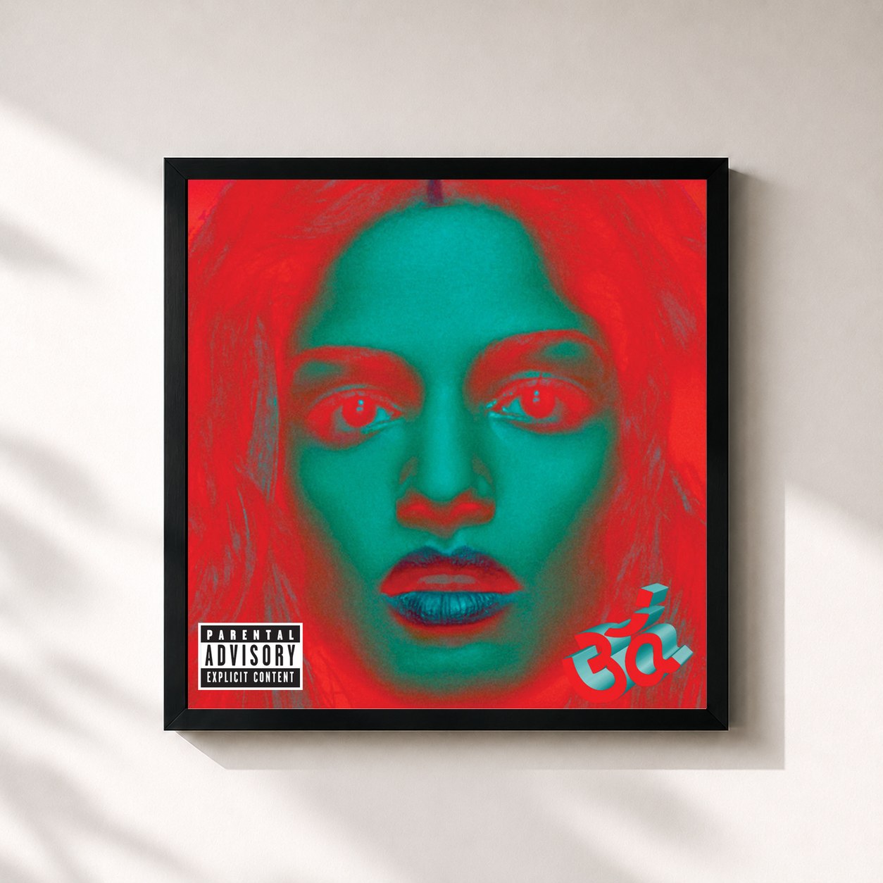 #noir Tableau carré de l'album Matangi de M.I.A., cadre noir 32x32 cm