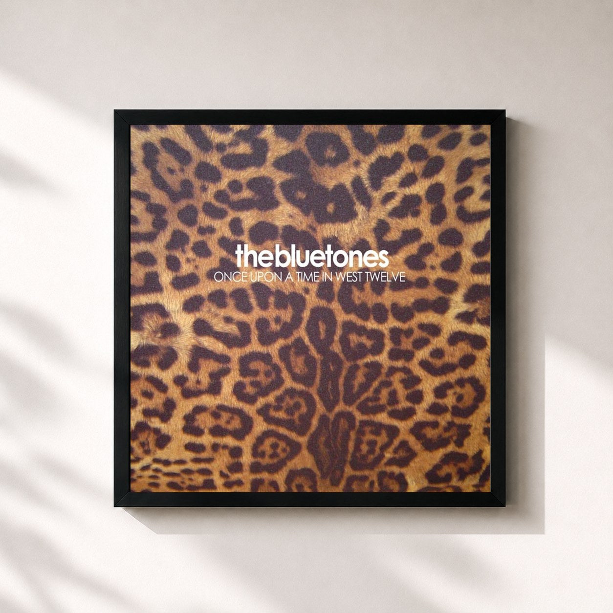 #noir Tableau carré de l'album Once Upon a Time in West Twelve de The Bluetones, cadre noir 32x32 cm