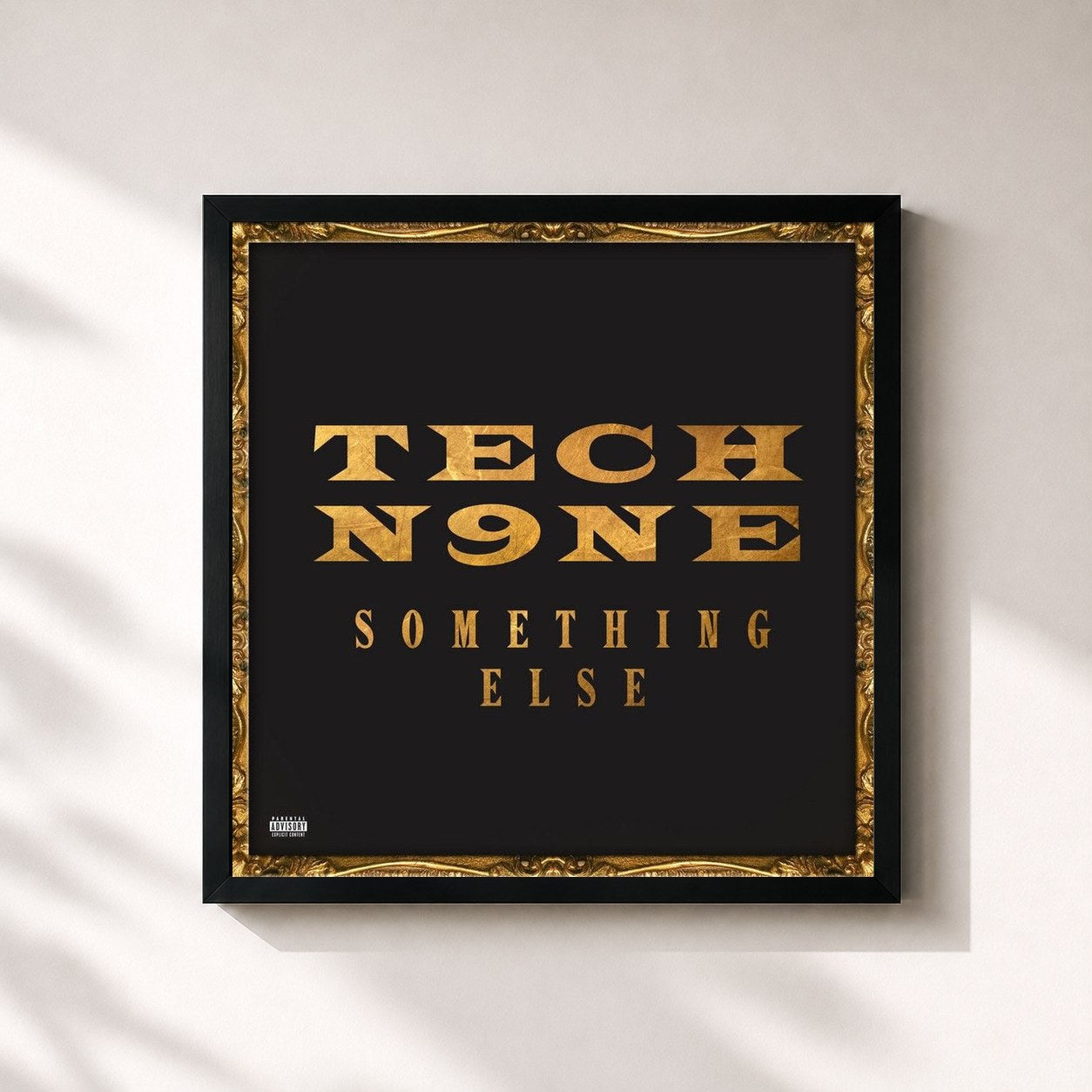 #noir Tableau carré de l'album Something Else de Tech N9ne, cadre noir 32x32 cm