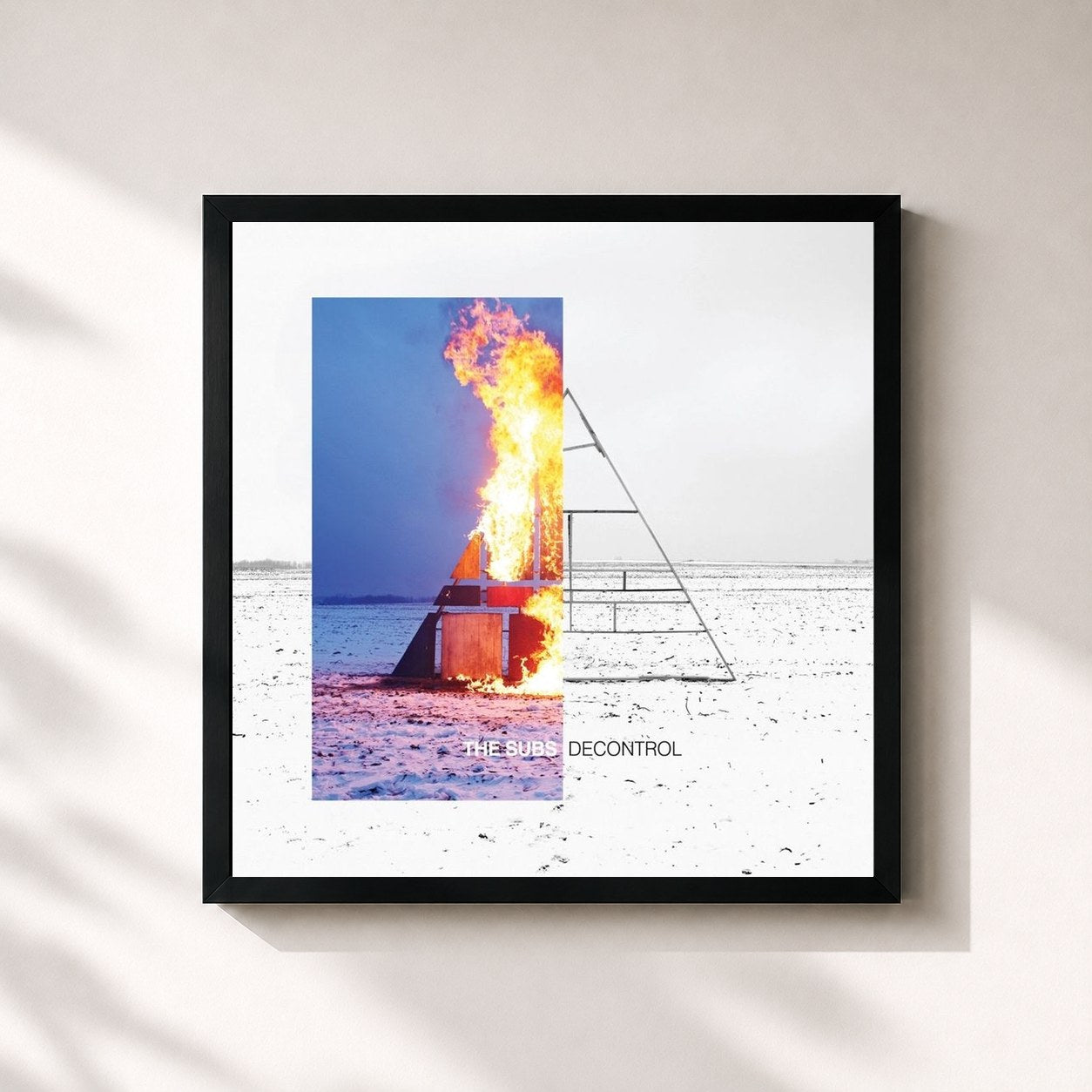 #noir Tableau carré de l'album Decontrol de The Subs, cadre noir 32x32 cm