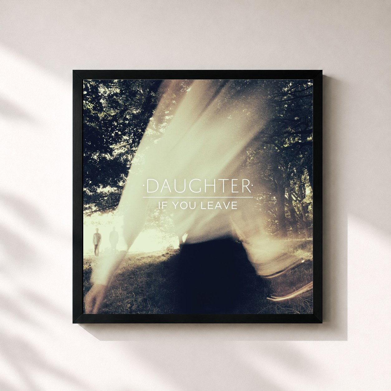 #noir Tableau carré de l'album If You Leave de DAUGHTER, cadre noir 32x32 cm