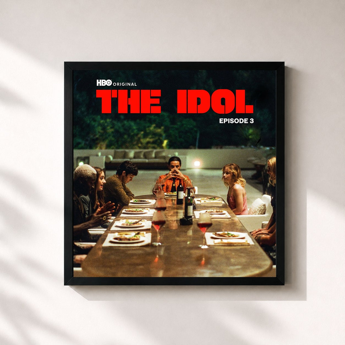 #noir Tableau carré de l'album The Idol Episode 3 de The Weeknd, cadre noir 32x32 cm