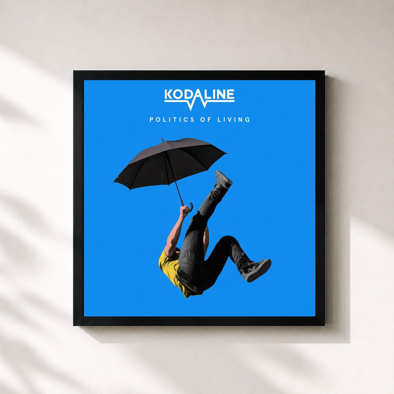#noir Tableau carré de l'album Politics of Living de Kodaline, cadre noir 32x32 cm