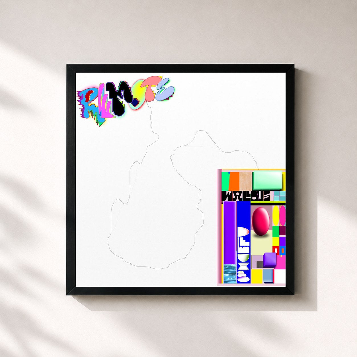 #noir Tableau carré de l'album Remote (Deluxe) de Wallows, cadre noir 32x32 cm
