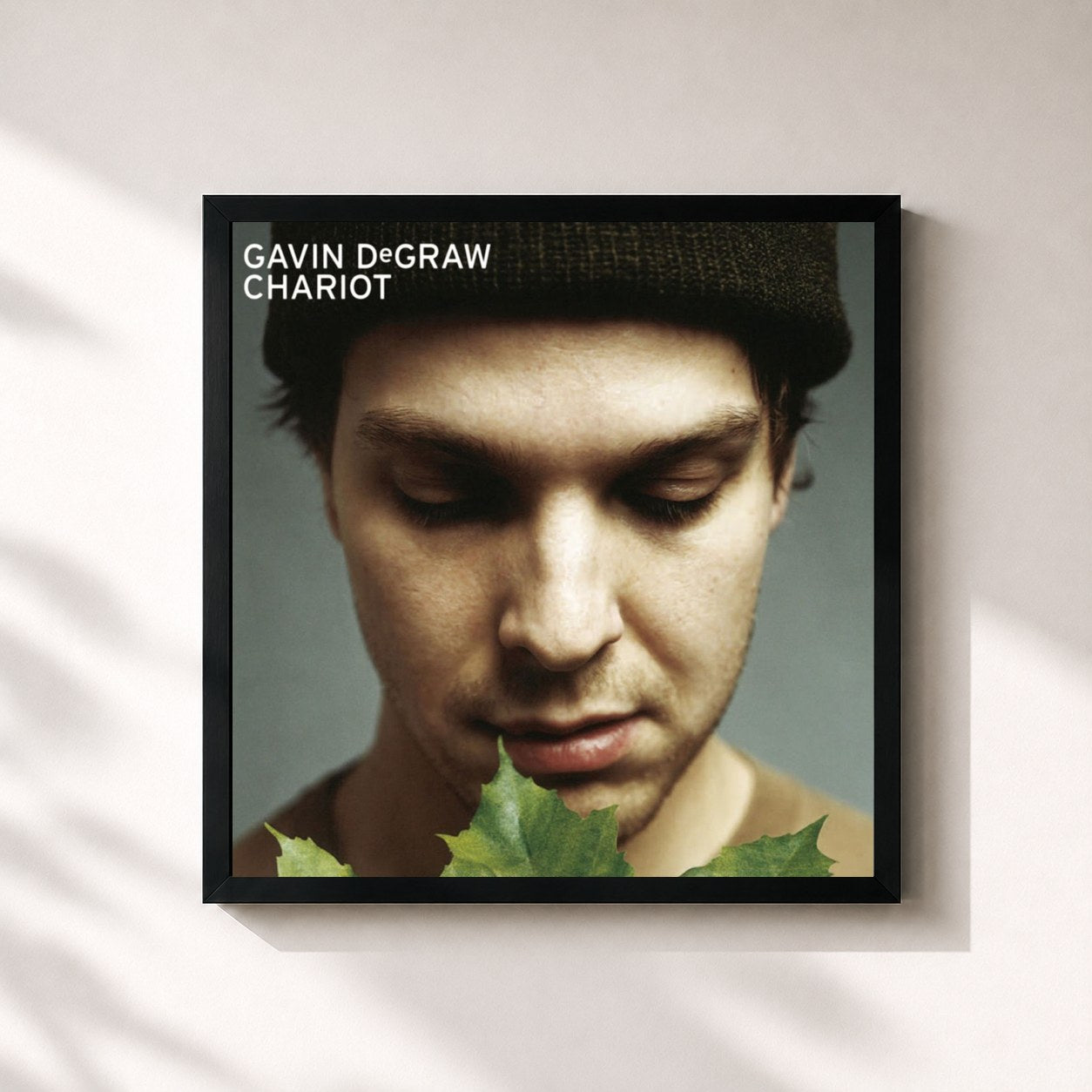 #noir Tableau carré de l'album Chariot de Gavin DeGraw, cadre noir 32x32 cm